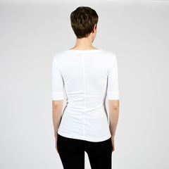 raw edge 1/2 sleeve modern crew - I Want Sense, Sense Clothing, Sense Active Spa Travel Wear for Women, Senseclothing.com