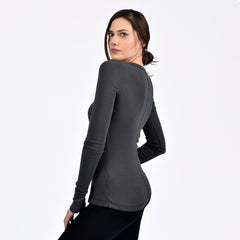 raw edge modern long sleeve - I Want Sense, Sense Clothing, Sense Active Spa Travel Wear for Women, Senseclothing.com