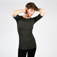 raw edge 1/2 sleeve modern crew - I Want Sense, Sense Clothing, Sense Active Spa Travel Wear for Women, Senseclothing.com