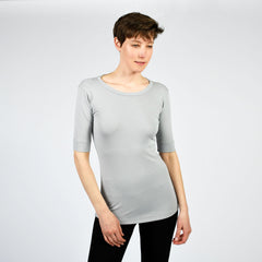 raw edge 1/2 sleeve modern crew - I Want Sense, Sense Clothing, Sense Active Spa Travel Wear for Women, Senseclothing.com