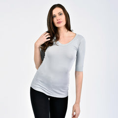 raw edge 1/2 sleeve modern v - I Want Sense, Sense Clothing, Sense Active Spa Travel Wear for Women, Senseclothing.com